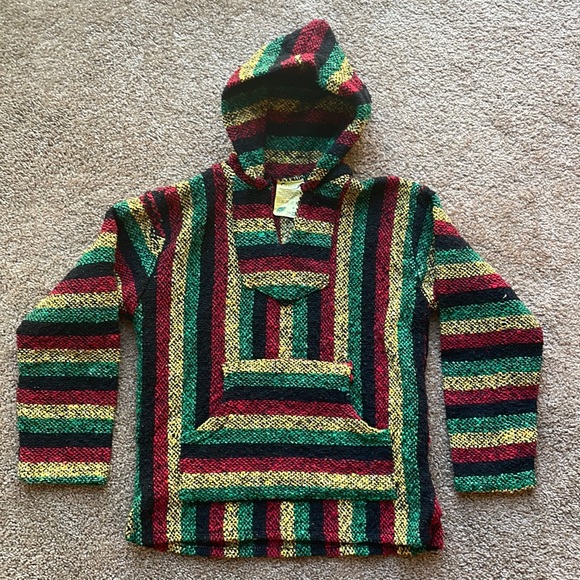 Franks Shirts & Tops Baja Hoodie Woven Pullover Sweater Jacket